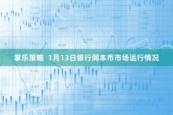 掌乐策略  1月13日银行间本币市场运行情况